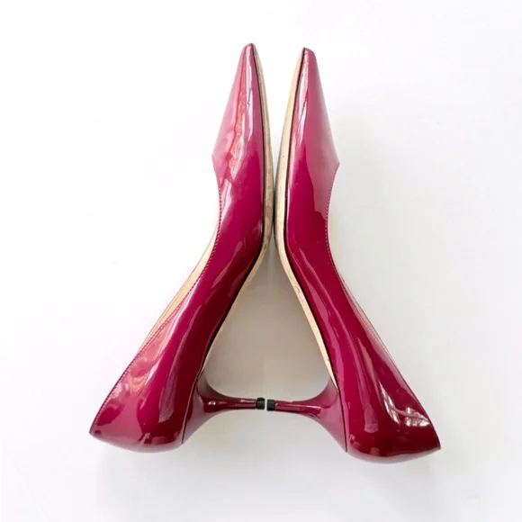 Jimmy Choo Aza Red Patent Leather Kitten Heel Pump 38.5 IT 8 US